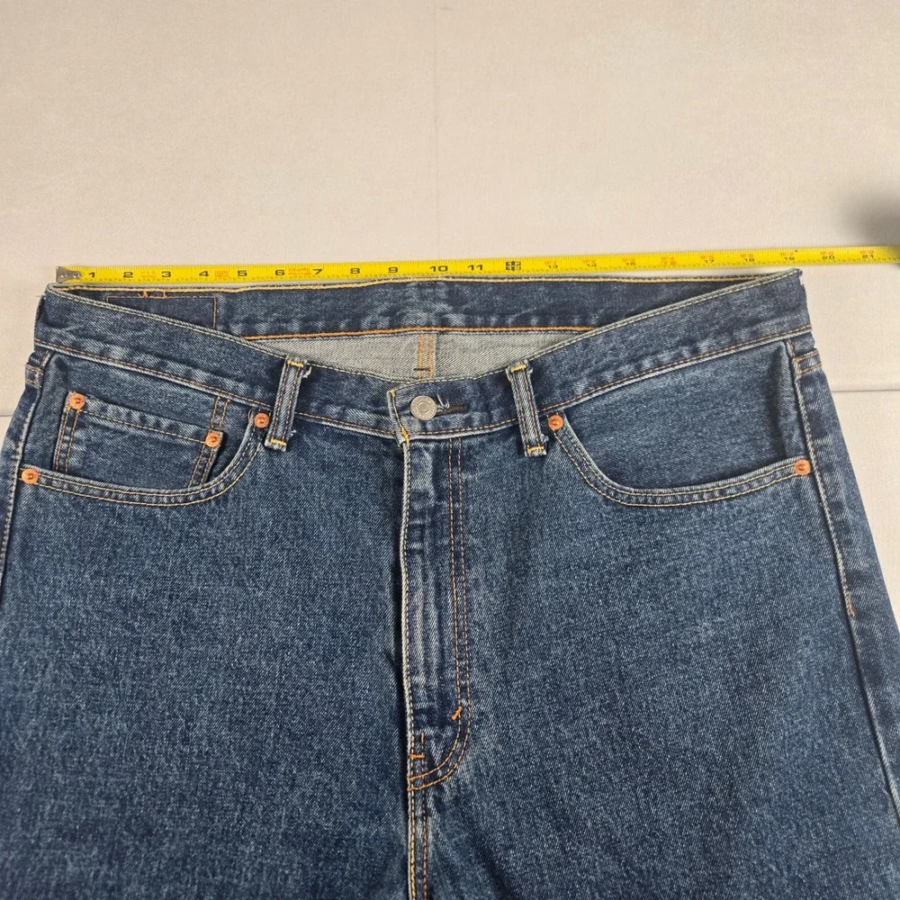 Levi's‎ 505 Regular Fit Jeans Men's 38x32 Dark Wash Blue Straight Leg Zipper